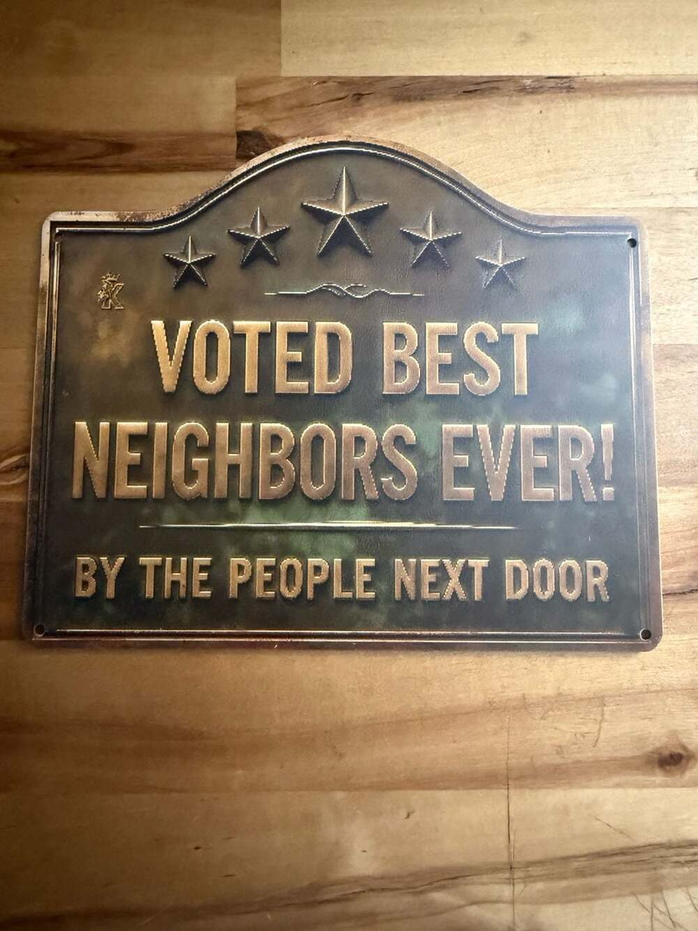 Voted Best Neighbors Ever! Metal Sign Retro Wall Art